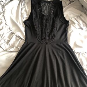 Lace Skull Backed Black Dress